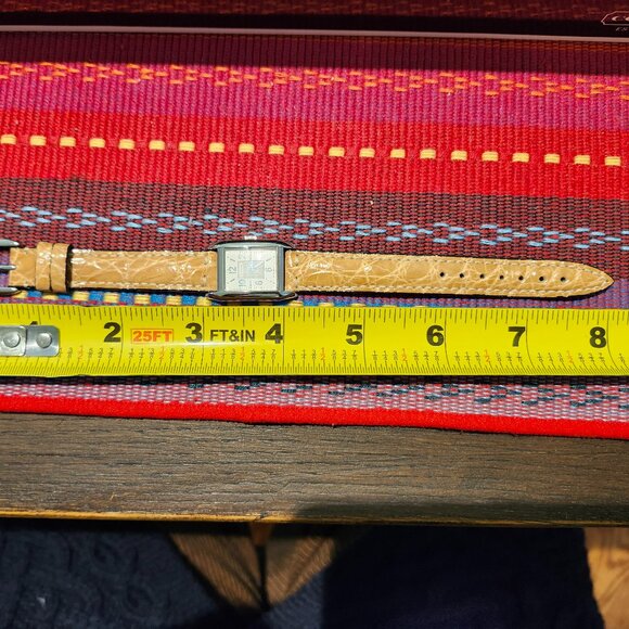 COACH (0241) Swiss Quartz Women's Stainless Tank Watch~Original Crocodile Band - Picture 12 of 14